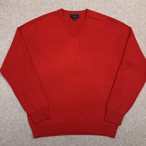 Club Room 100% Estate Cashmere Sweater Men's Small Red V-Neck Preppy Dressy